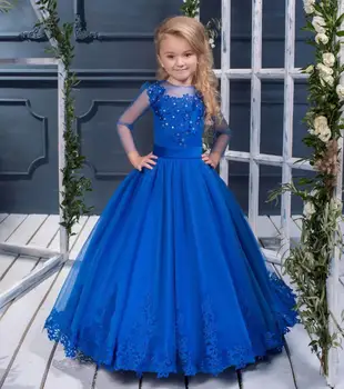 Customzied New Flower Girl Dress Royal Blue A-Line Long Sleeves Girls Birthday Party Gown Children Clothes 2-16Years
Customzied New Flower Girl Dress Royal Blue A-Line Long Sleeves Girls Birthday Party Gown Children Clothes 2-16Years