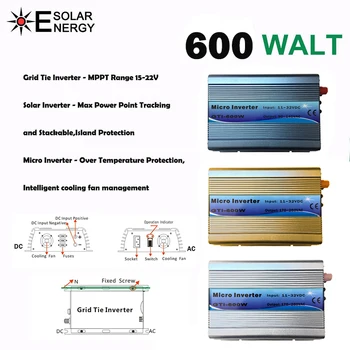 On Grid Tie Inverter 600W 18V DC Input 220V AC Output with MPPT Function 99% Efficiency Pure Sine Wave for Solar Energy Systems
On Grid Tie Inverter 600W 18V DC Input 220V AC Output with MPPT Function 99% Efficiency Pure Sine Wave for Solar Energy Systems