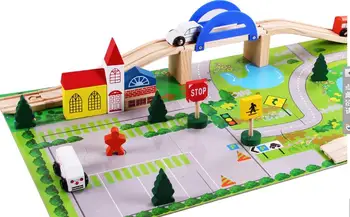 40PCS Assembly Railway Track Overpass Block wooden Structures urban railway track Kids/Baby Education Traffic wood block Car Toy
40PCS Assembly Railway Track Overpass Block wooden Structures urban railway track Kids/Baby Education Traffic wood block Car Toy