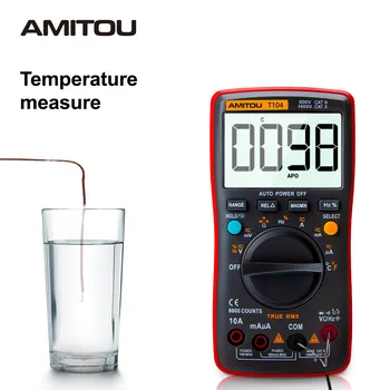 T104 Intelligent Protection Digital Multimeter AC/DC Ammeter Voltmeter Auto Multimetro Temperature Resistance Capacitance Tester
T104 Intelligent Protection Digital Multimeter AC/DC Ammeter Voltmeter Auto Multimetro Temperature Resistance Capacitance Tester