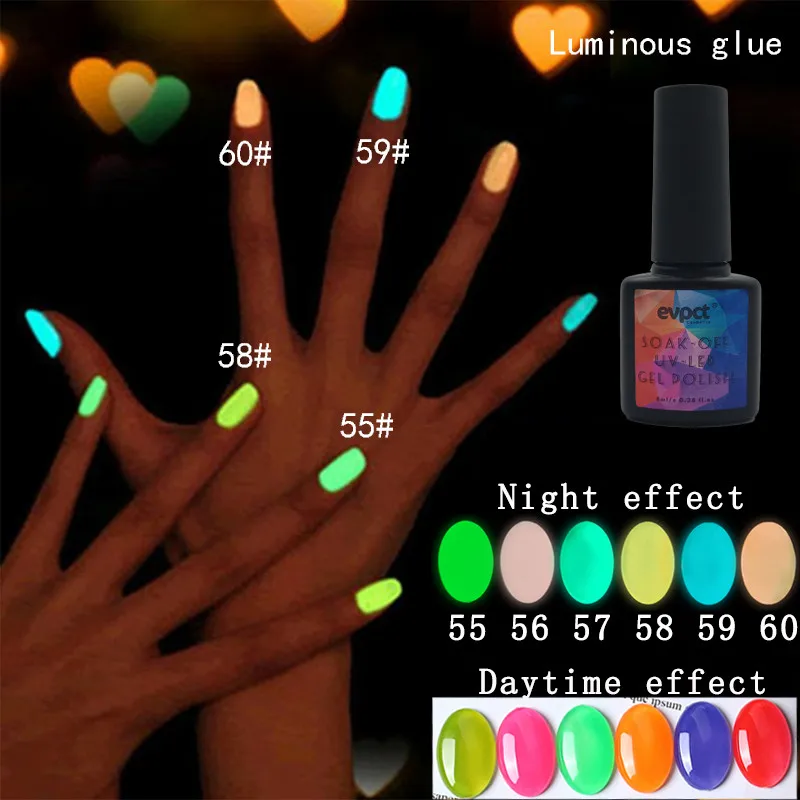 8ml Glow In Dark Fluorescent Neon Luminous UV LED Soak Off Gel Varnish Lighting In Night Semi Permanent Varnish Enamel
8ml Glow In Dark Fluorescent Neon Luminous UV LED Soak Off Gel Varnish Lighting In Night Semi Permanent Varnish Enamel