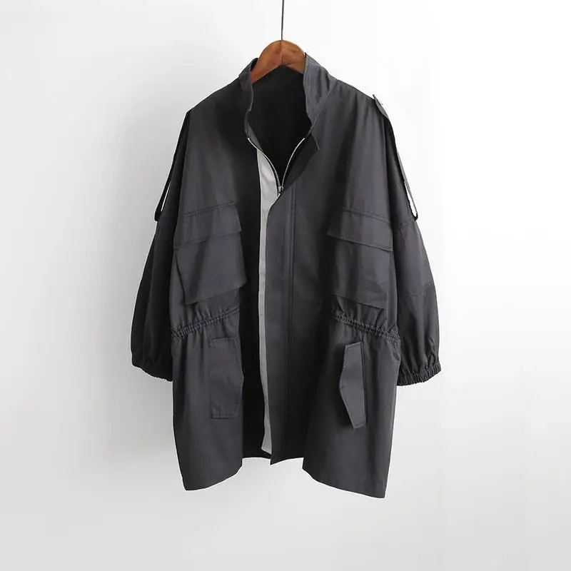 Autumn Korean Women Beige Trench Coats Streetwear Long Loose Trench Spliced Zipper Turn-Down Collar Jacket Coats
Autumn Korean Women Beige Trench Coats Streetwear Long Loose Trench Spliced Zipper Turn-Down Collar Jacket Coats