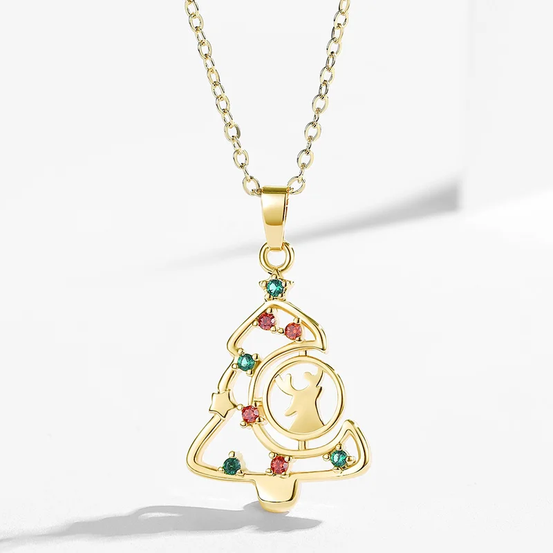 Christmas Tree Elk Pendant Necklaces Colorful Zircon Christmas Festival Necklaces for Women Ladies Anniversary Jewelry Gifts
Christmas Tree Elk Pendant Necklaces Colorful Zircon Christmas Festival Necklaces for Women Ladies Anniversary Jewelry Gifts
