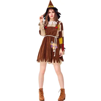 

Deluxe Women The Wizard Of Oz Scarecrow Costume Cosplay Carnival Performance Party Suit Halloween Costumes For Women Adult