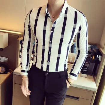 Men's Wear Wholesale Autumn Clothing New Style Fashion Man Long-sleeve Blouse Slim Fit Fashion Stripes Fold-down Collar
Men's Wear Wholesale Autumn Clothing New Style Fashion Man Long-sleeve Blouse Slim Fit Fashion Stripes Fold-down Collar