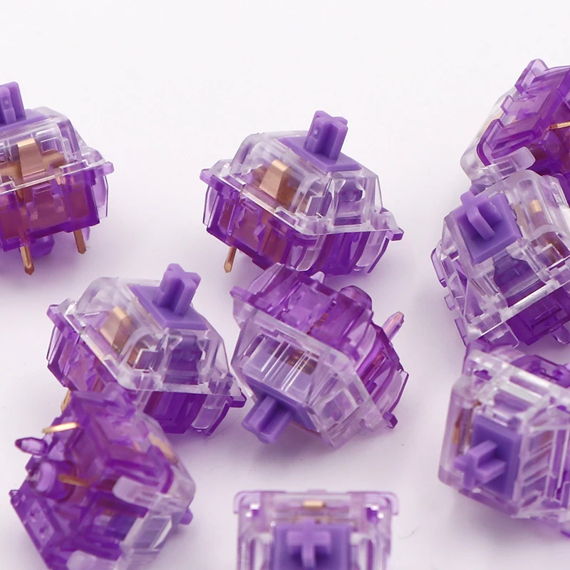 New arrival 4pcs/pack Everglide Crystal Purple switch mechanical keyboard gold contactor 5 pins RGB transparent shaft | Компьютеры и