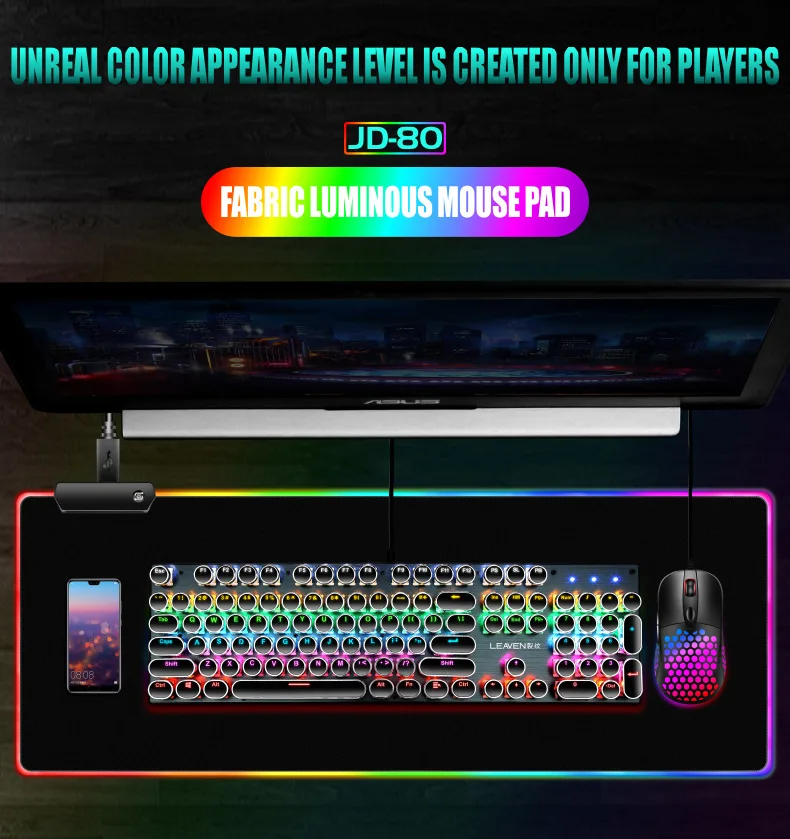 RGB Luminescent Waterproof Mouse Pad Computer Thickened Led Game Luminescent Table Mat
RGB Luminescent Waterproof Mouse Pad Computer Thickened Led Game Luminescent Table Mat
