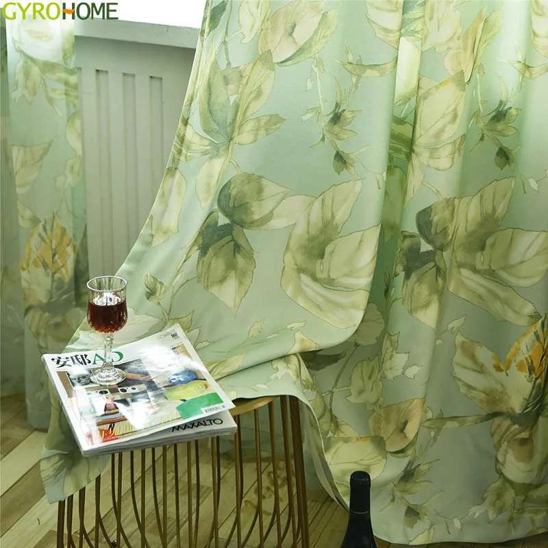 American Simple Green Flower Shade Curtains for Bedroom Modern Living Room Window Tulle Sheer Drapes
American Simple Green Flower Shade Curtains for Bedroom Modern Living Room Window Tulle Sheer Drapes