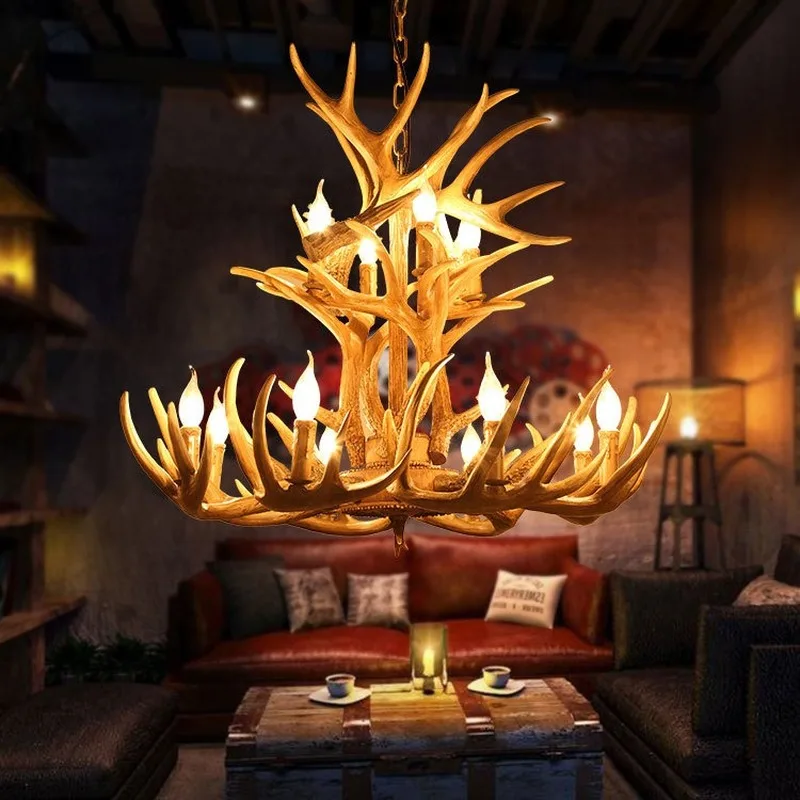 Rustic Retro Resin Antler Pendant Lights Internet Cafe Restaurant Bar Cafe Creative Personality Fashion Light Fixtures
Rustic Retro Resin Antler Pendant Lights Internet Cafe Restaurant Bar Cafe Creative Personality Fashion Light Fixtures