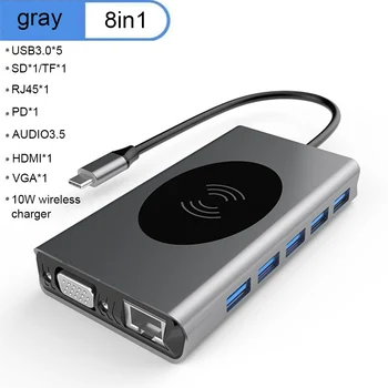 Usb C Hub Type C To Usb3.0 Vga Rj45 Hdmi Pd Audio3.5 Tf 10w Wireless Charger Hub Adapter Usb Splitter Dock For Note For Notebook
Usb C Hub Type C To Usb3.0 Vga Rj45 Hdmi Pd Audio3.5 Tf 10w Wireless Charger Hub Adapter Usb Splitter Dock For Note For Notebook