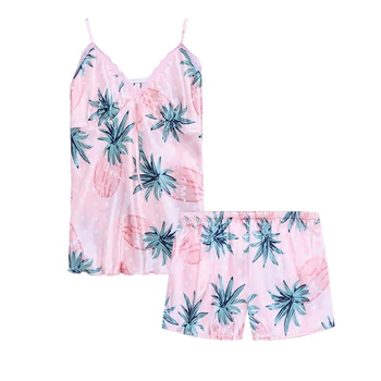 Pink pajamas sexy fruit pattern pajamas ladies summer sling shorts 2PC suit home service cute fashion bathrobe pyjamas women
Pink pajamas sexy fruit pattern pajamas ladies summer sling shorts 2PC suit home service cute fashion bathrobe pyjamas women