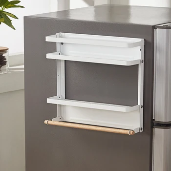 Magnetic Adsorption Refrigerator Side Rack Wall-Mounted Multi-Function Storage Holder Kitchen Paper Towel Shelf Rack Useful
Magnetic Adsorption Refrigerator Side Rack Wall-Mounted Multi-Function Storage Holder Kitchen Paper Towel Shelf Rack Useful