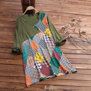 ZANZEA Women Vintage Patchwork Shirt Casual Floral Printed Long Sleeve Blouse Retro V Neck Loose Tunic Tops Spring Blusas Mujer
ZANZEA Women Vintage Patchwork Shirt Casual Floral Printed Long Sleeve Blouse Retro V Neck Loose Tunic Tops Spring Blusas Mujer