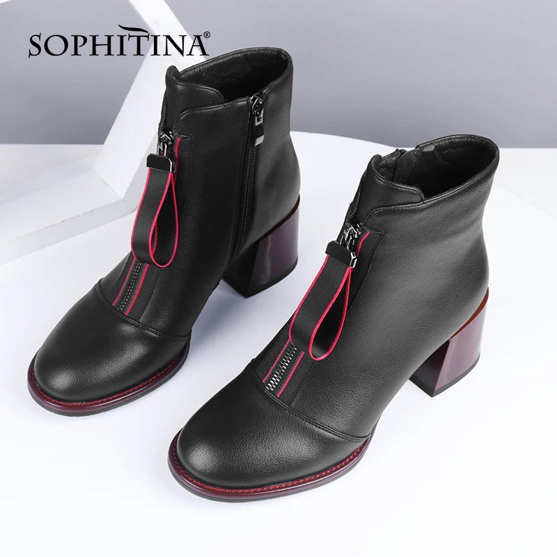 SOPHITINA Fashion Ankle Boots Spring Autumn Classics Square Heel Round Toe Zipper Boots Street Shot Trend Women's Shoes C657
SOPHITINA Fashion Ankle Boots Spring Autumn Classics Square Heel Round Toe Zipper Boots Street Shot Trend Women's Shoes C657