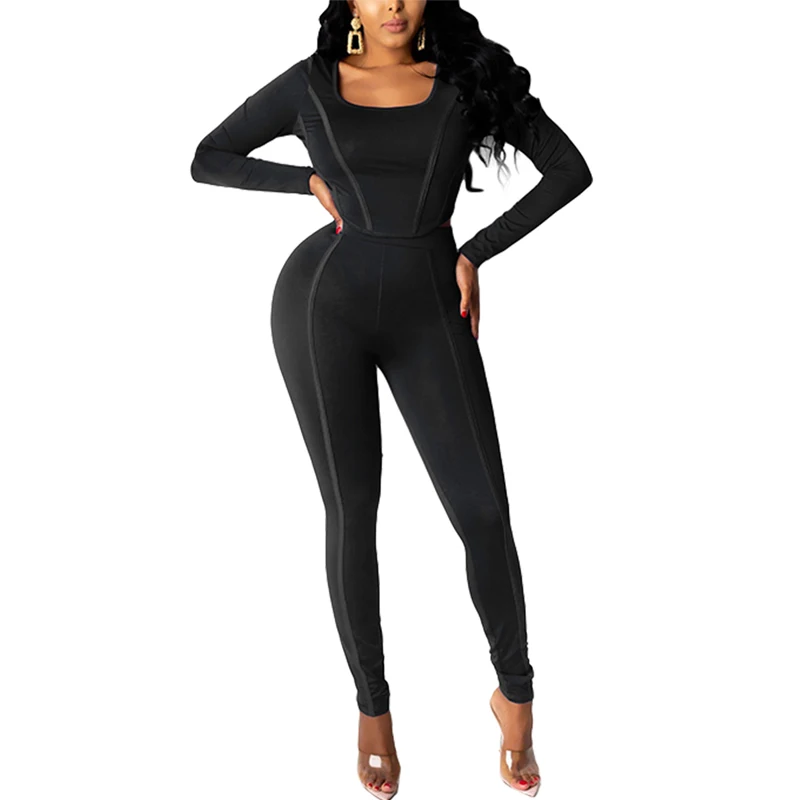 Women's Two Piece Set Crew Neck Solid Color Long Sleeve Blouse Stretch Fit Trousers for Female
Women's Two Piece Set Crew Neck Solid Color Long Sleeve Blouse Stretch Fit Trousers for Female