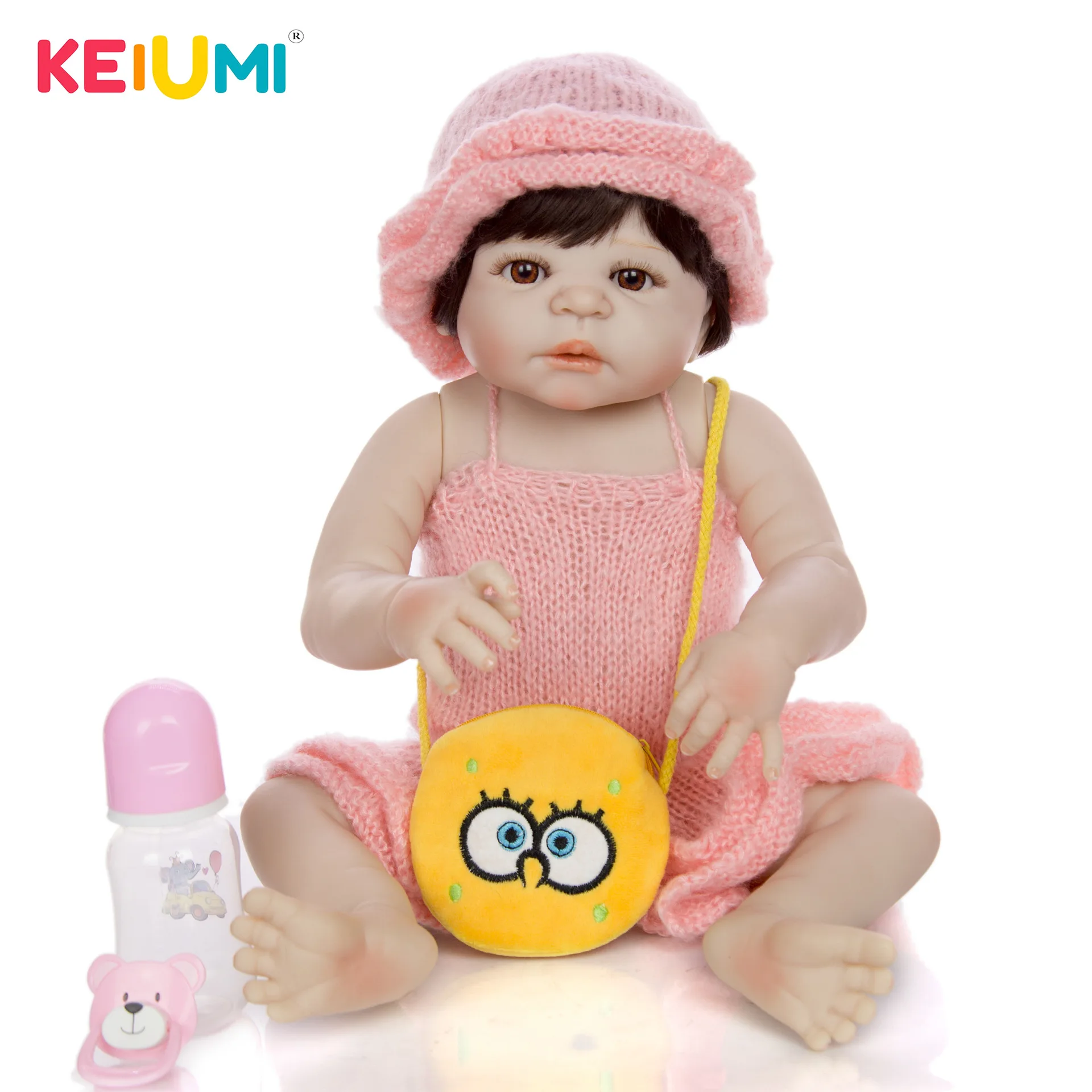 Keiumi Reborn Baby Doll Reborn Baby Doll 23-Inch 57 Cm Model Infant All Silica Gel GIRL'S