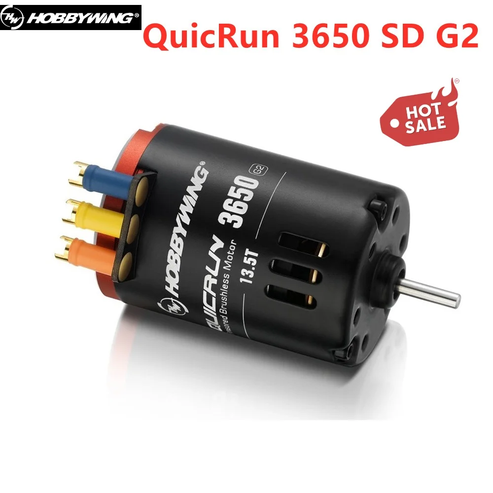 Hobbywing QUICRUN 3650 G2 6.5T / 8.5T /10.5T /13.5T / 17.5T / 21.5T 2S-3S Sensored Brushless Motor Use For Racing 1/10 RC Car