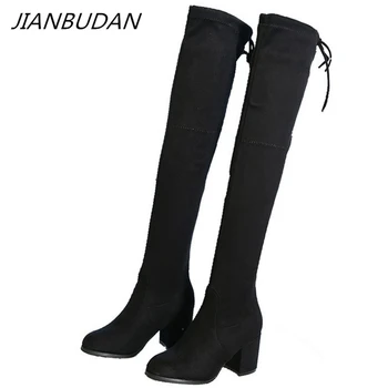 JIANBUDAN/ sexy thigh high boots thigh boots Women's Black suede high heel stretch boots Autumn winter over the knee boots 34-40 
JIANBUDAN/ sexy thigh high boots thigh boots Women's Black suede high heel stretch boots Autumn winter over the knee boots 34-40