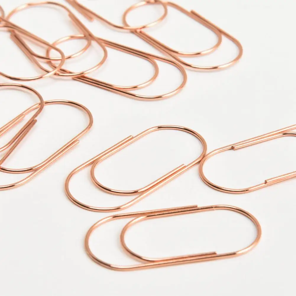 10 Pcs Plus Size Paper Clip Golden And Rose Gold Curved Pincute Stationery Metal Clear Binder Clips Photos Clips Aliexpress