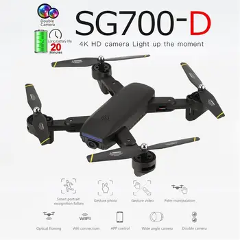 SG700-D Foldable Aircraft With 4K HD Full Camera Professional Smart Follow Optical Flow Positioning with 2 Battery VS S20 Aerial
SG700-D Foldable Aircraft With 4K HD Full Camera Professional Smart Follow Optical Flow Positioning with 2 Battery VS S20 Aerial