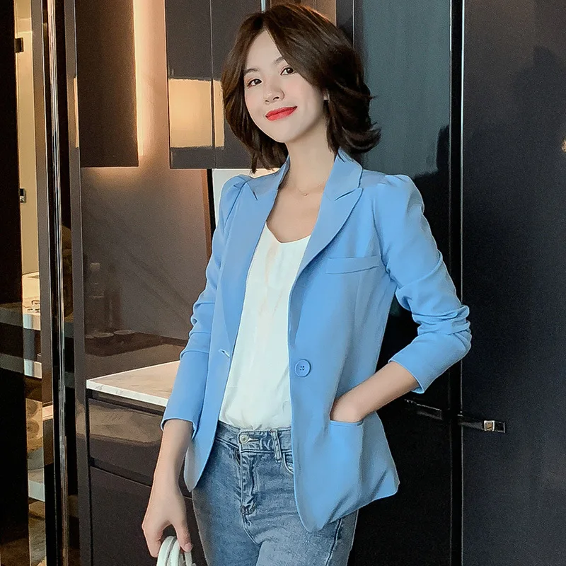 Temperament Commuter Solid Color Long Sleeve Blazer Women Casual single button office jacket female 2019 autumn short suit
Temperament Commuter Solid Color Long Sleeve Blazer Women Casual single button office jacket female 2019 autumn short suit