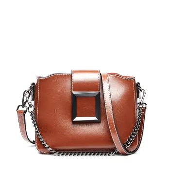 New Oil Wax Genuine Leather Large-Capacity Chain Square Buckle Bag Shoulder Crossbody Handbags Wild Small Square Bag
New Oil Wax Genuine Leather Large-Capacity Chain Square Buckle Bag Shoulder Crossbody Handbags Wild Small Square Bag