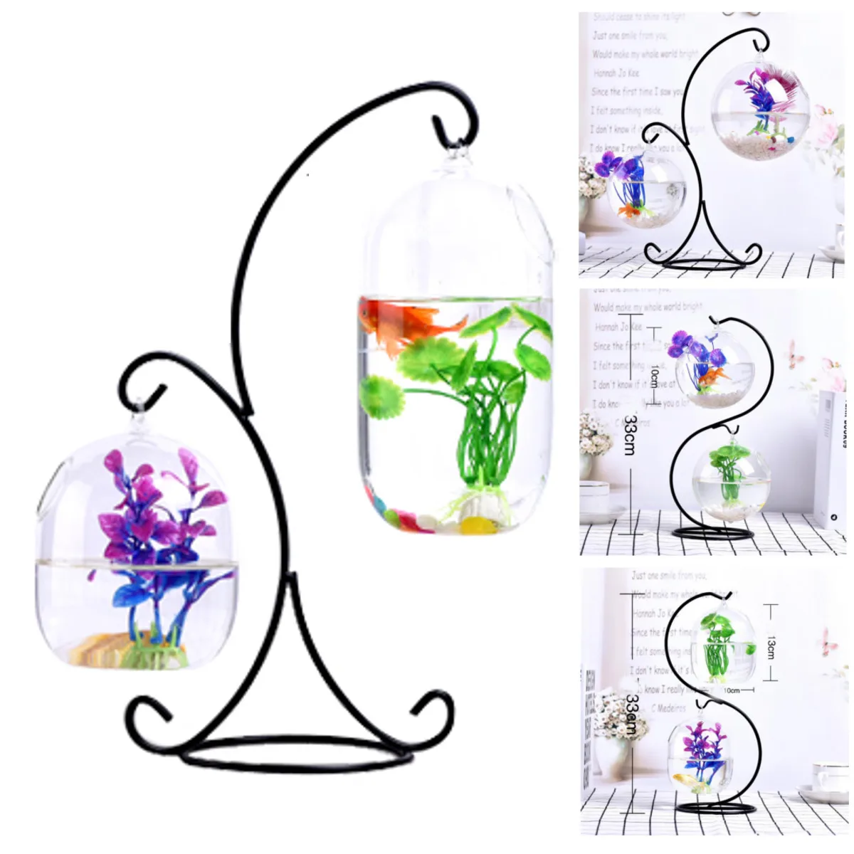 Simple Desktop Hanging Glass Fish Tank Clear Grass Fun Fish Tank Clear Fish Cylinder Bowl Iron Stand Holder Aquarium Accessories
Simple Desktop Hanging Glass Fish Tank Clear Grass Fun Fish Tank Clear Fish Cylinder Bowl Iron Stand Holder Aquarium Accessories