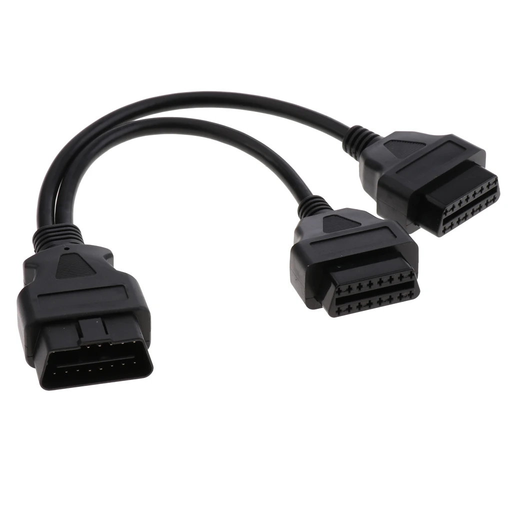 Great Performance OBD2 1to2 Splitter Adapter Extension 16 Pin Cable Y Cable Great Performance OBD2 1to2 Splitter Adapter Extension 16 Pin Cable Y Cable