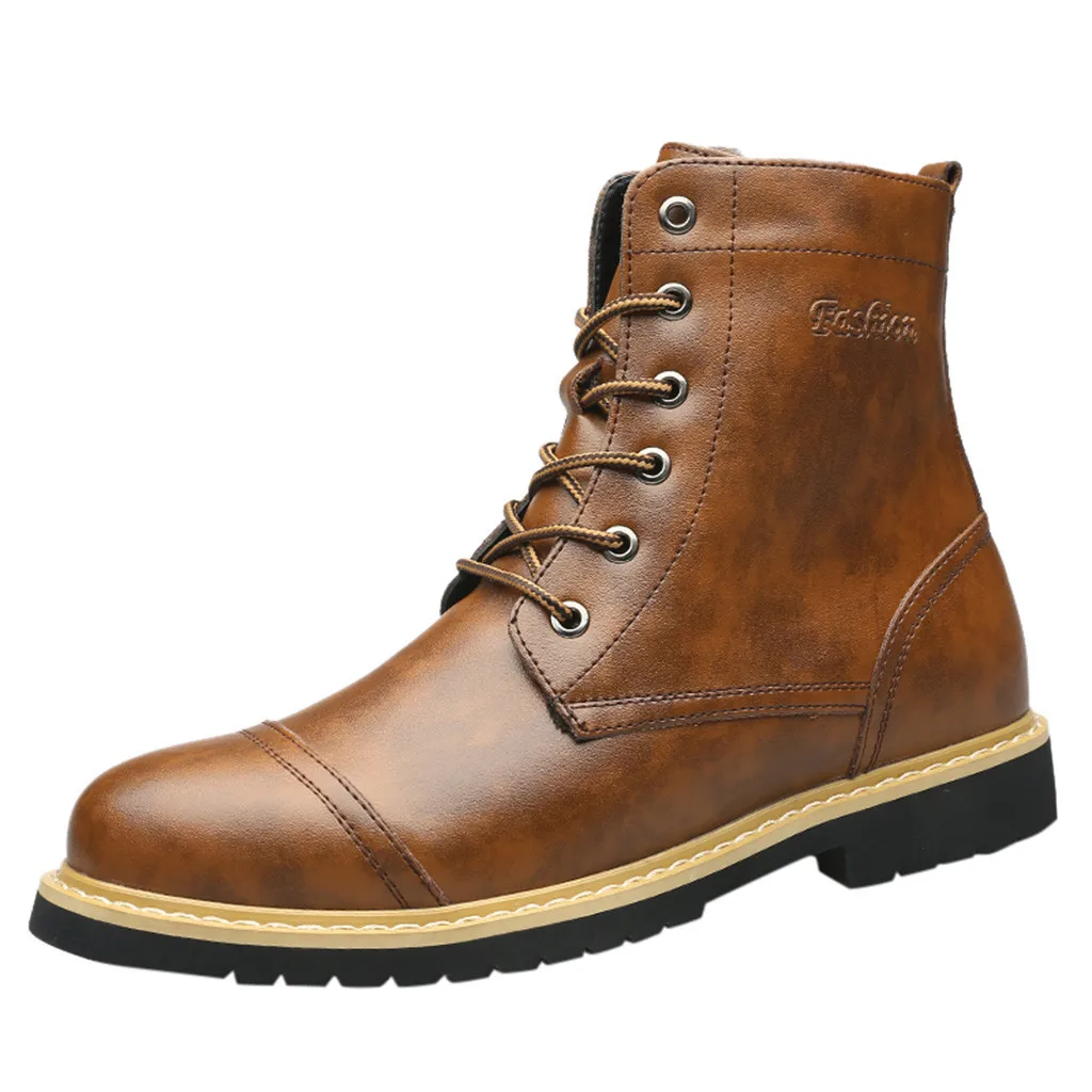 Lace-Up Men's Booties Retro High Top Boots For Mens 2019 New Fashion Round Toe Large Size Boots For Men
Lace-Up Men's Booties Retro High Top Boots For Mens 2019 New Fashion Round Toe Large Size Boots For Men