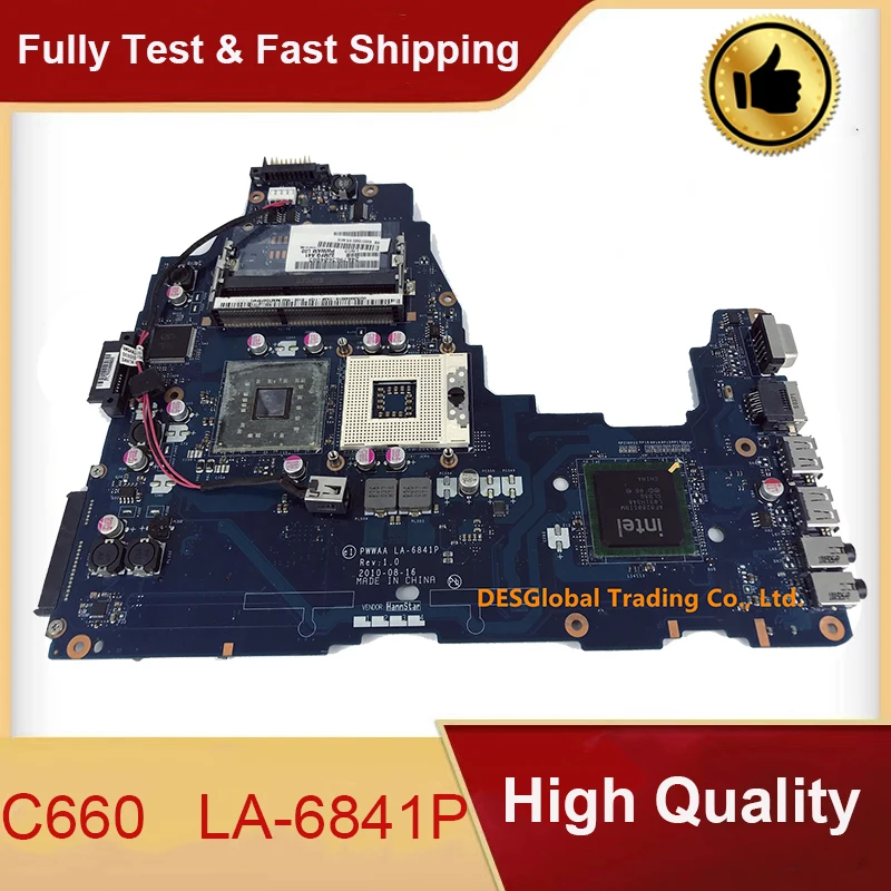 For TOSHIBA Satellite C660 Laptop Motherboard 2JMFG PWWAM K000112420 PWWAA LA-6841P Mainboard Working Perfectly Fast Shipping
For TOSHIBA Satellite C660 Laptop Motherboard 2JMFG PWWAM K000112420 PWWAA LA-6841P Mainboard Working Perfectly Fast Shipping