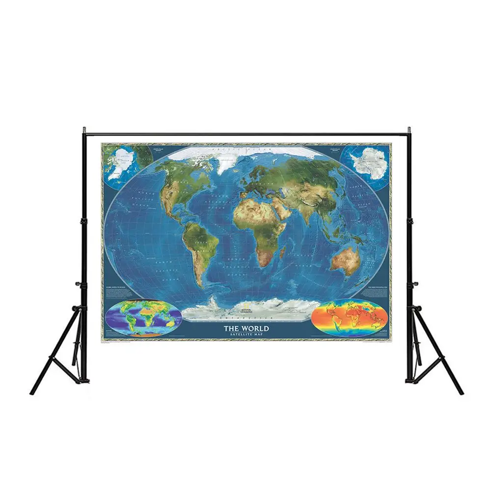 Non-woven Spray World Map 150x225cm The World Satellite Map with Flag and Surface Temperature Map
Non-woven Spray World Map 150x225cm The World Satellite Map with Flag and Surface Temperature Map