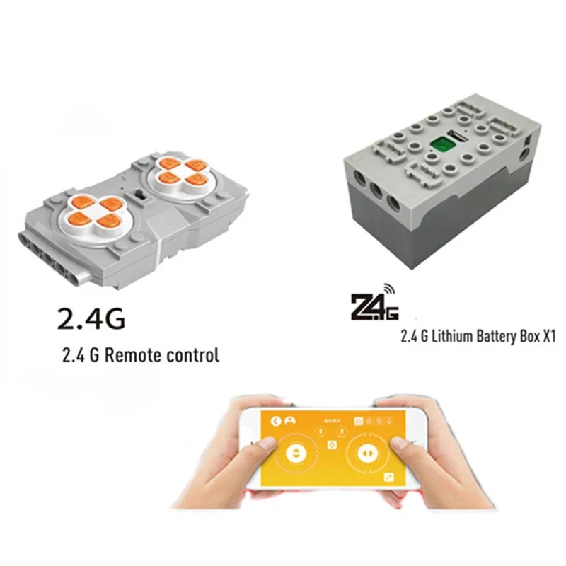 Building blocks compatible with Sbrick buwizz mobile phone Bluetooth Remote Control and four-channel lithium battery box
Building blocks compatible with Sbrick buwizz mobile phone Bluetooth Remote Control and four-channel lithium battery box