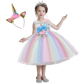 Fancy Floral Unicorn Dress Girl Princess Ball Gown Children Birthday Party Clothing Kids Dresses for Girl Clothes 4 8 10 Years
Fancy Floral Unicorn Dress Girl Princess Ball Gown Children Birthday Party Clothing Kids Dresses for Girl Clothes 4 8 10 Years