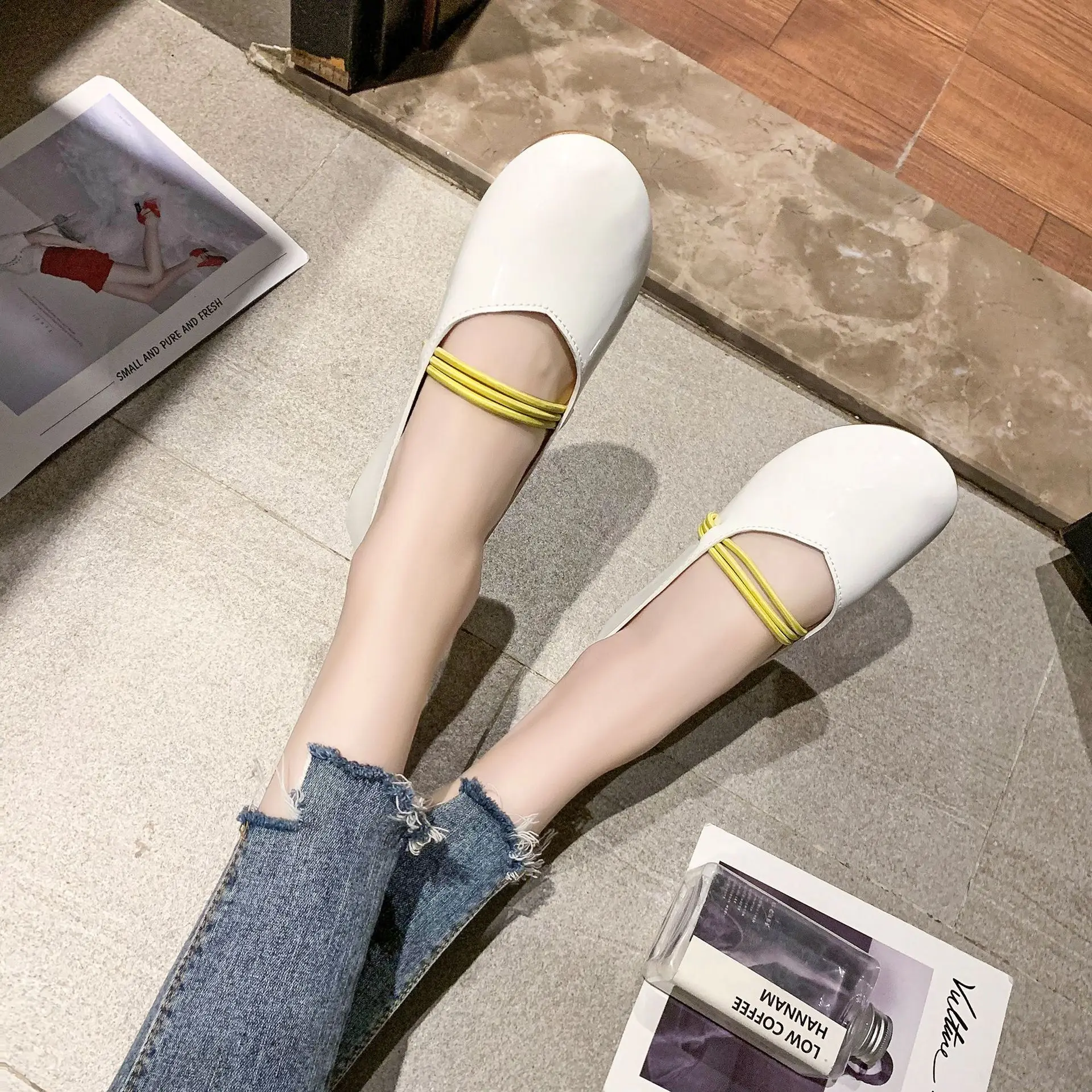 Flat Moccosins Women's 2019 Spring New Style Korean-style Low-Cut Casual Shoes Casual Versatile Comfortable Grandma Shoes Fashio 
Flat Moccosins Women's 2019 Spring New Style Korean-style Low-Cut Casual Shoes Casual Versatile Comfortable Grandma Shoes Fashio