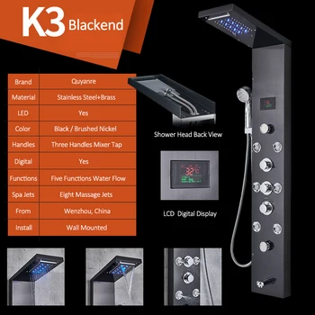 Vidric Vidric Black LCD Hydroelectricity Shower Panel LED Rain Waterfall Shower Column Three Handles Mixer Tap SPA Massage Jets
Vidric Vidric Black LCD Hydroelectricity Shower Panel LED Rain Waterfall Shower Column Three Handles Mixer Tap SPA Massage Jets
