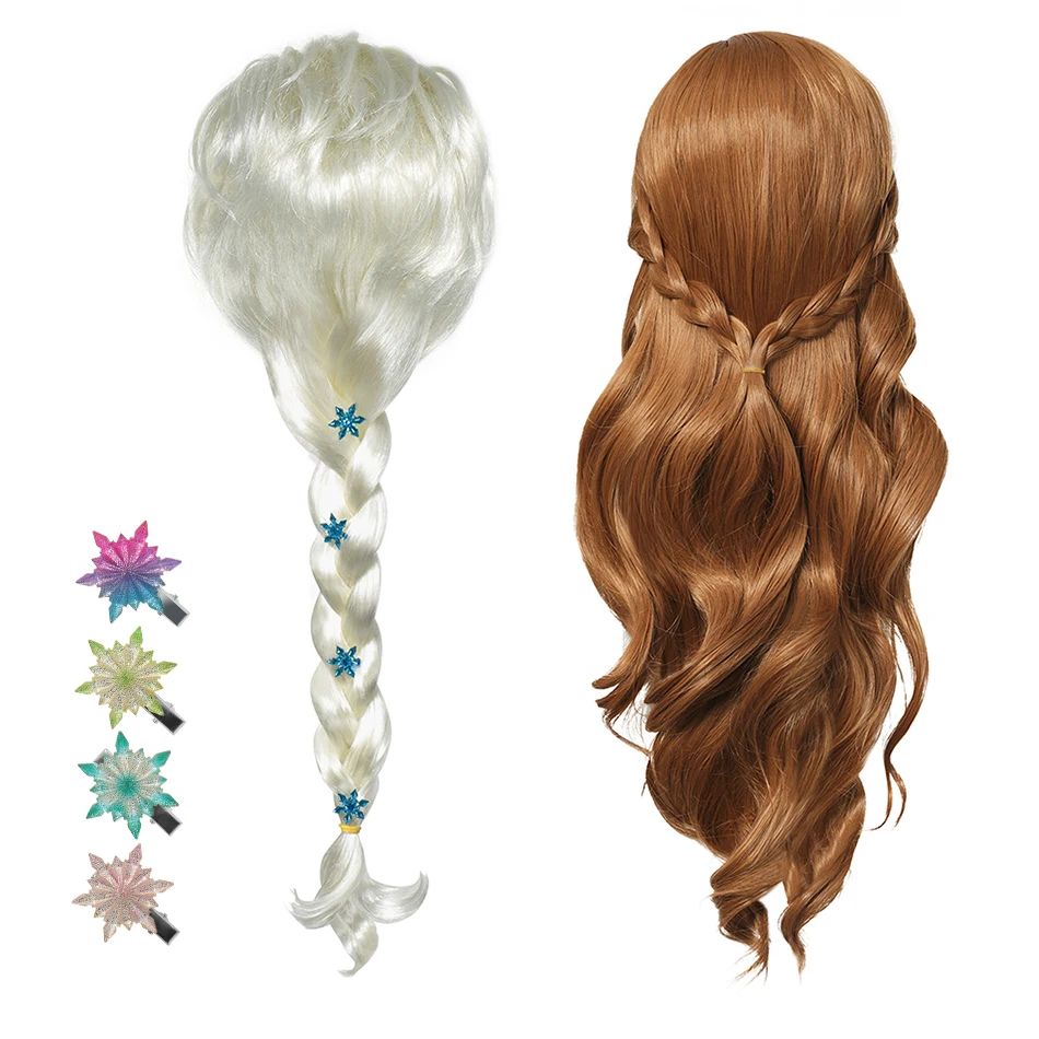 Новый парик Анны и Эльзы 2 повязки для волос принцесс аксессуары вечерние девочек