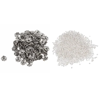 2000PCs Silver Plated Smooth Ball Spacers Beads 2.4mm & 100PCs Bead End Caps Findings Four Flower Silver Tone 10mmx10mm
2000PCs Silver Plated Smooth Ball Spacers Beads 2.4mm & 100PCs Bead End Caps Findings Four Flower Silver Tone 10mmx10mm