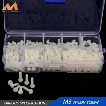 320pcs M3 Nylon Phillips Screw Bolts Hex Nuts Washers Set White Plastic Screws Assortment Kit
320pcs M3 Nylon Phillips Screw Bolts Hex Nuts Washers Set White Plastic Screws Assortment Kit