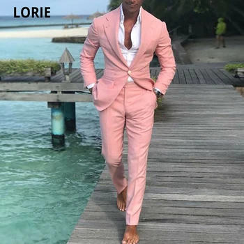 LORIE Summer Beach Men Suits Pink Suits For Wedding Ball Slim Fit Groom Best Men Male Suit 2 Pieces Plus Size Casual Jacket Pant
LORIE Summer Beach Men Suits Pink Suits For Wedding Ball Slim Fit Groom Best Men Male Suit 2 Pieces Plus Size Casual Jacket Pant