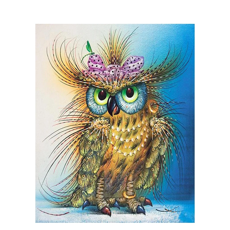 Owl Painting By Numbers Animal Coloring Drawing Oil Picture For Adults Paints No Number DIY Kits On Canvas With Frame Decor Art | Дом и сад