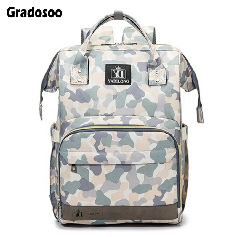 Gradosoo Camouflage Backpack Women Diaper Bag Baby Accessories Bag Fashion Mummy Nappy Backpack New Travel Maternity Bags LBF545
Gradosoo Camouflage Backpack Women Diaper Bag Baby Accessories Bag Fashion Mummy Nappy Backpack New Travel Maternity Bags LBF545