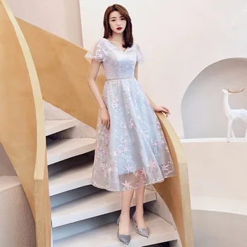 Fashion Star Pattern Evening Party Women Dress Sexy V Neck Mesh Sleeve Mid Long Dress Elegant Young Girls Party Robe Femme 2019
Fashion Star Pattern Evening Party Women Dress Sexy V Neck Mesh Sleeve Mid Long Dress Elegant Young Girls Party Robe Femme 2019