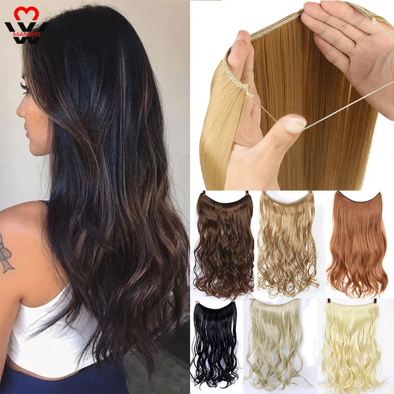 MANWEI 24" Invisible Wire No Clips In Hair Extensions Secret Fish Line Hairpieces Synthetic Wavy Hair Extensions
MANWEI 24" Invisible Wire No Clips In Hair Extensions Secret Fish Line Hairpieces Synthetic Wavy Hair Extensions