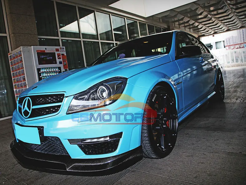Real carbon fiber Rev Front Lip spoiler For Mercedes Benz W204 C63 AMG 11-13 1