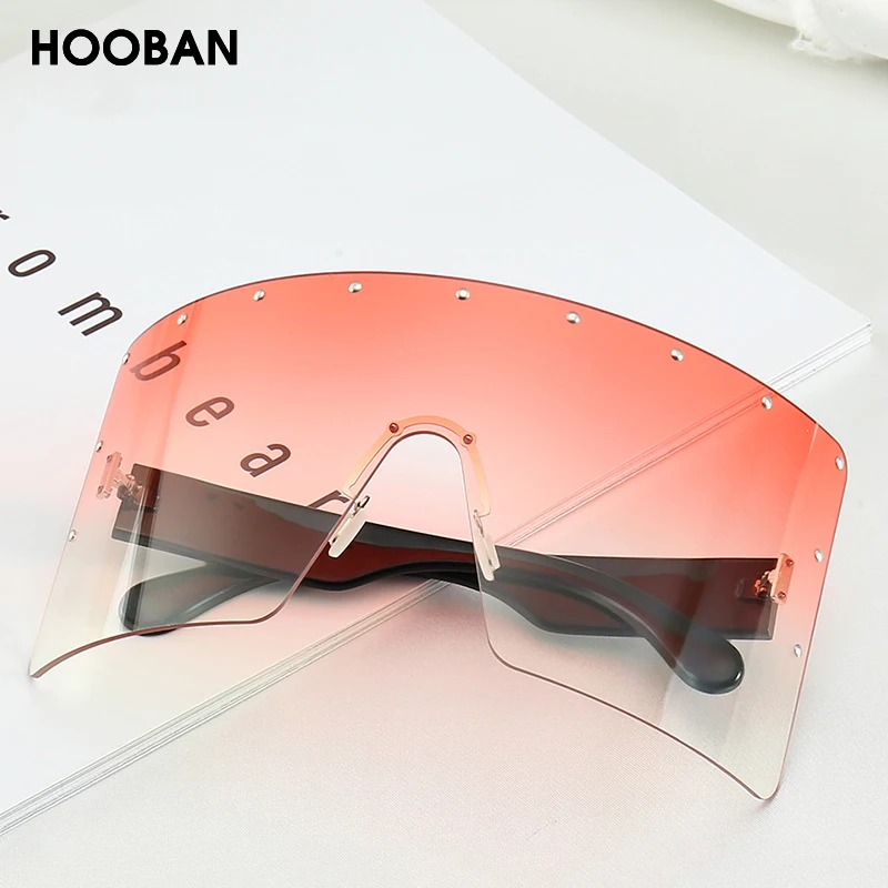 HOOBAN модные цельные линзы солнцезащитные очки для женщин фирменный дизайн