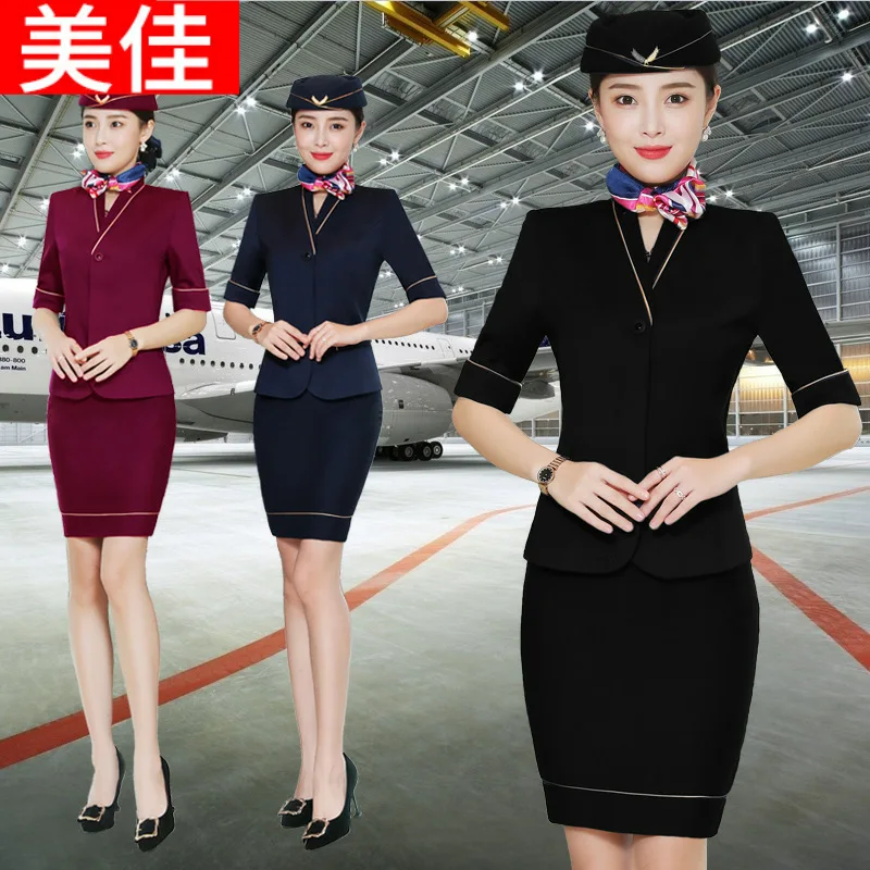 Half-sleeve Shirt Suit Dress Wear WOMEN'S Dress Airline Stewardess High-Speed Rail Crew Member Uniform Beauty Salon Jewelry Stor 
Half-sleeve Shirt Suit Dress Wear WOMEN'S Dress Airline Stewardess High-Speed Rail Crew Member Uniform Beauty Salon Jewelry Stor