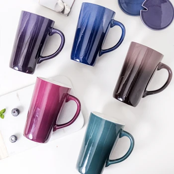 Nordic Art Ceramic Gradient Coffee Mug with Lid Spoon Simple Couple Drinking Cup Modern Home Afternoon Tea Tea Set Holiday Gift 
Nordic Art Ceramic Gradient Coffee Mug with Lid Spoon Simple Couple Drinking Cup Modern Home Afternoon Tea Tea Set Holiday Gift