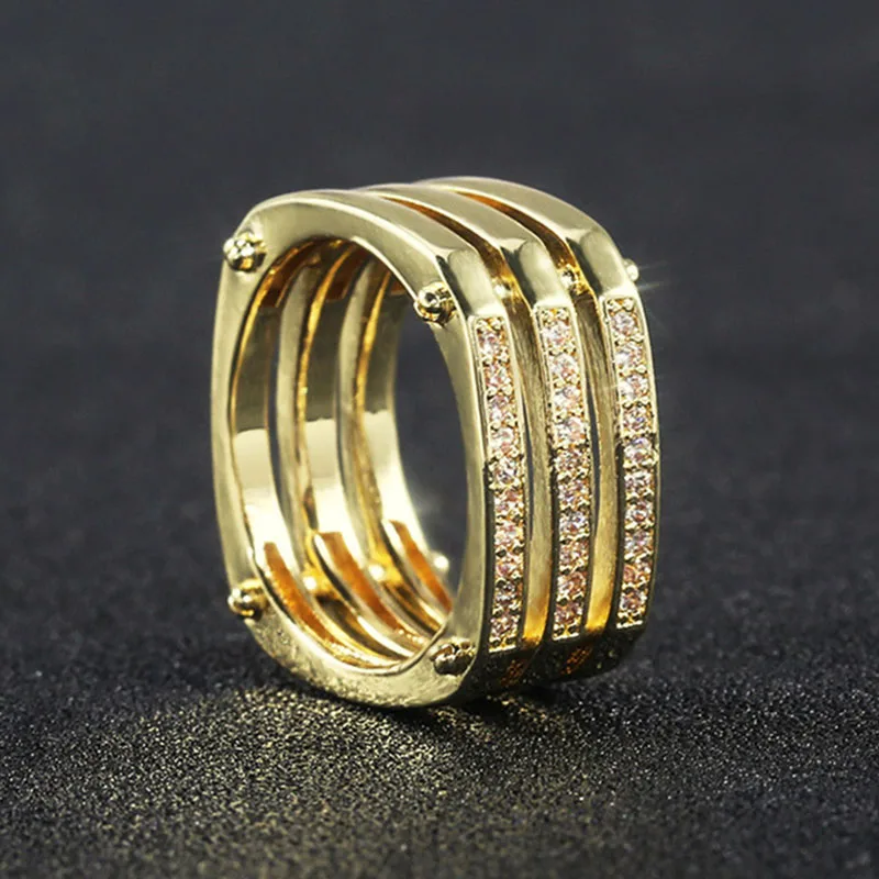 Gorgeous Multi-layer Yellow Gold Men's Finger Rings Punk Jewelry Copper Plated Inlay Zircon Ring Hip Hop anillo hombre Z3M368
Gorgeous Multi-layer Yellow Gold Men's Finger Rings Punk Jewelry Copper Plated Inlay Zircon Ring Hip Hop anillo hombre Z3M368