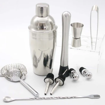 Stainless Bar Cocktail Shaker Set Barware Set Making Set with Acrylic Rack Kitchen Bar Wine Set 350ML
Stainless Bar Cocktail Shaker Set Barware Set Making Set with Acrylic Rack Kitchen Bar Wine Set 350ML