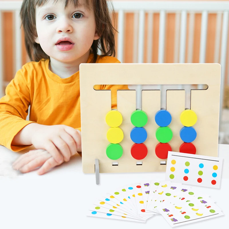 Математические игрушки Монтессори детский деревянный пазл 4 цвета фруктовая